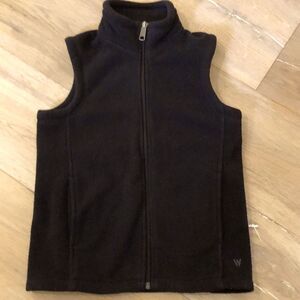 Women’s White Sierra Black Zip-Up Fleece Vest, Size Small